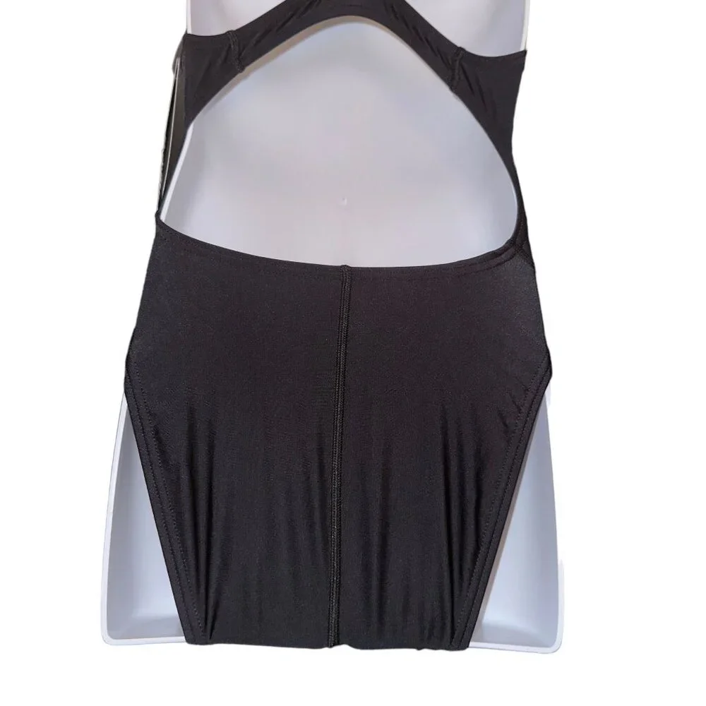 NWT Speedo Pro LT Super One Piece Swimsuit Womens 28 Solid Black Compression - Picture 8 of 9